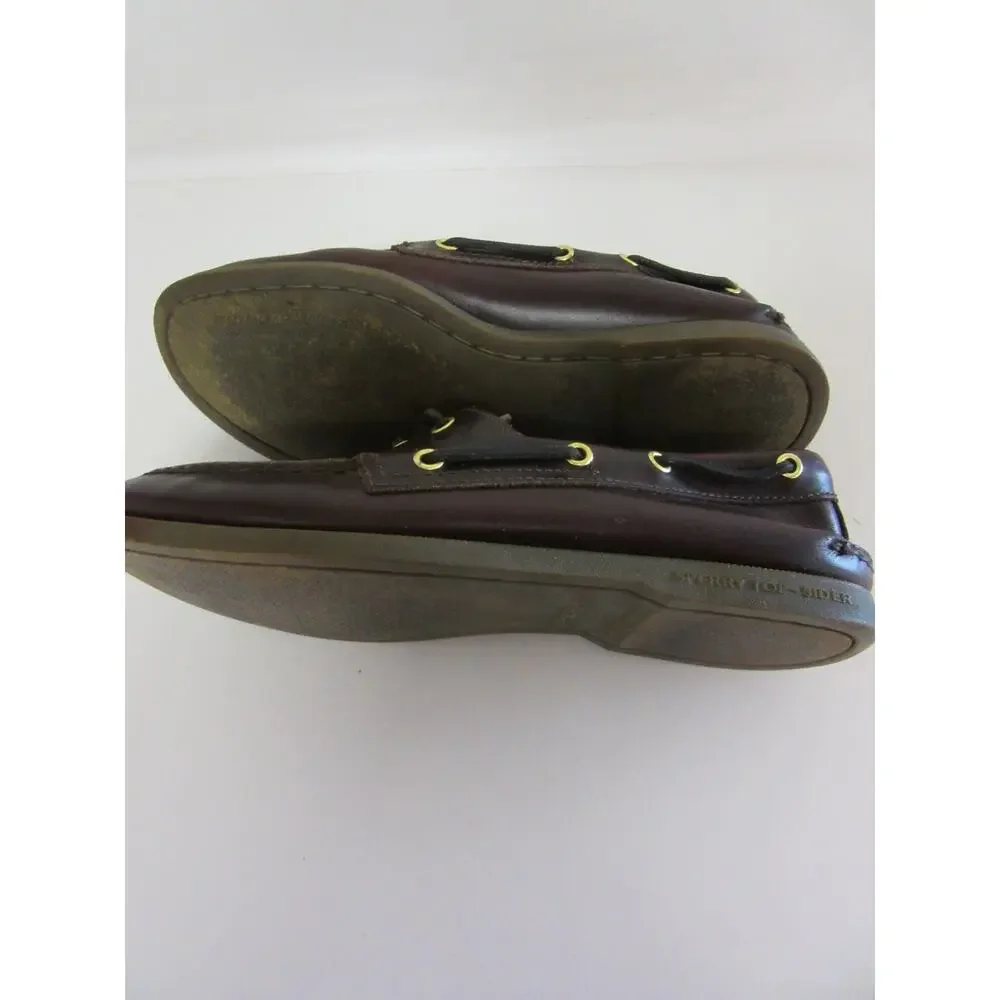 SPERRY Men's Brown Leather Slip On 9 Casual Boat Shoes